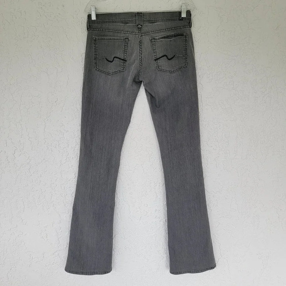 7 For All Mankind Rocker Bootcut Jeans Womens Size 28 Tall Gray Classic Cotton - Picture 6 of 12